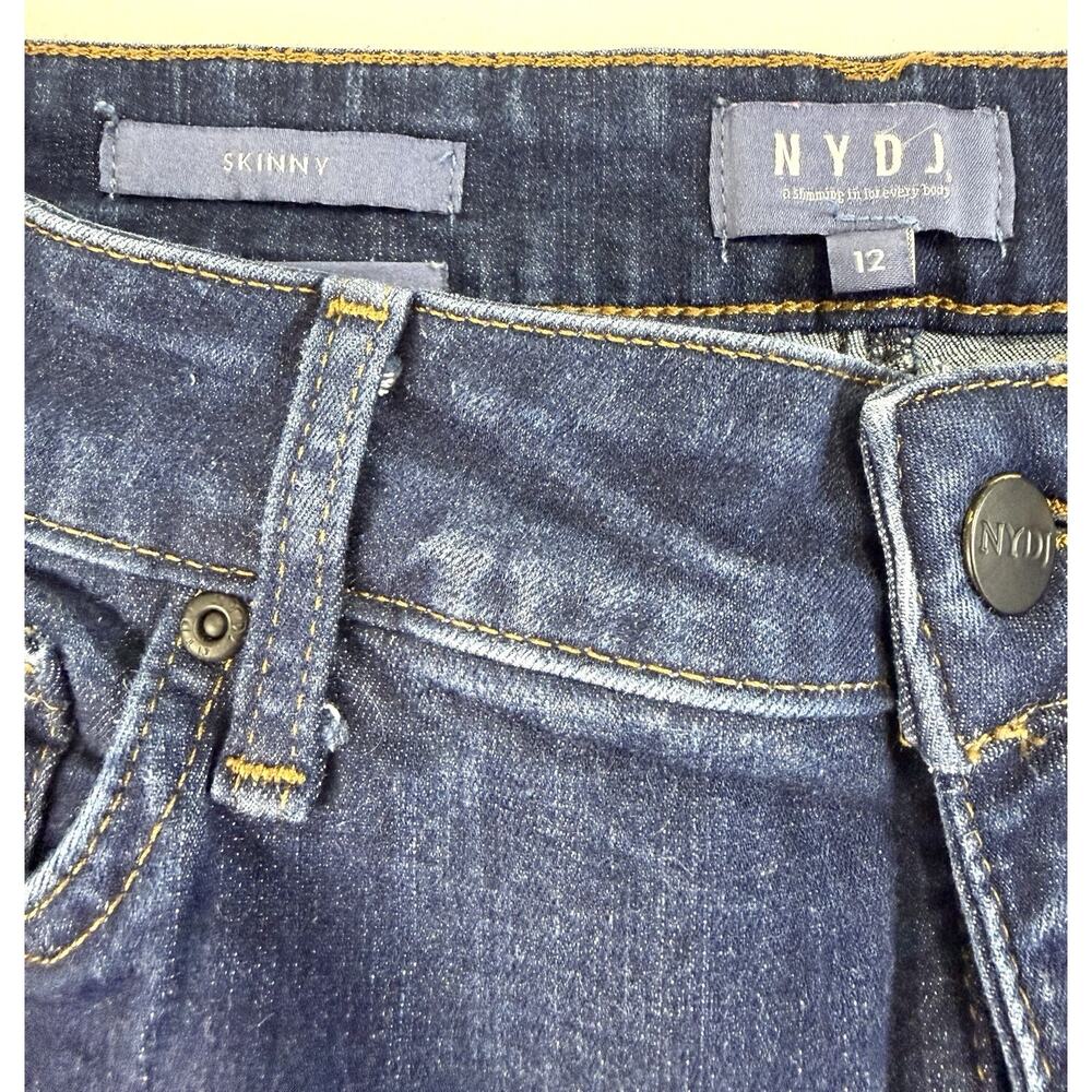NYDJ Skinny Jeans Size 12 Dark Wash Lift Tuck Stretch Denim - Picture 2 of 7
